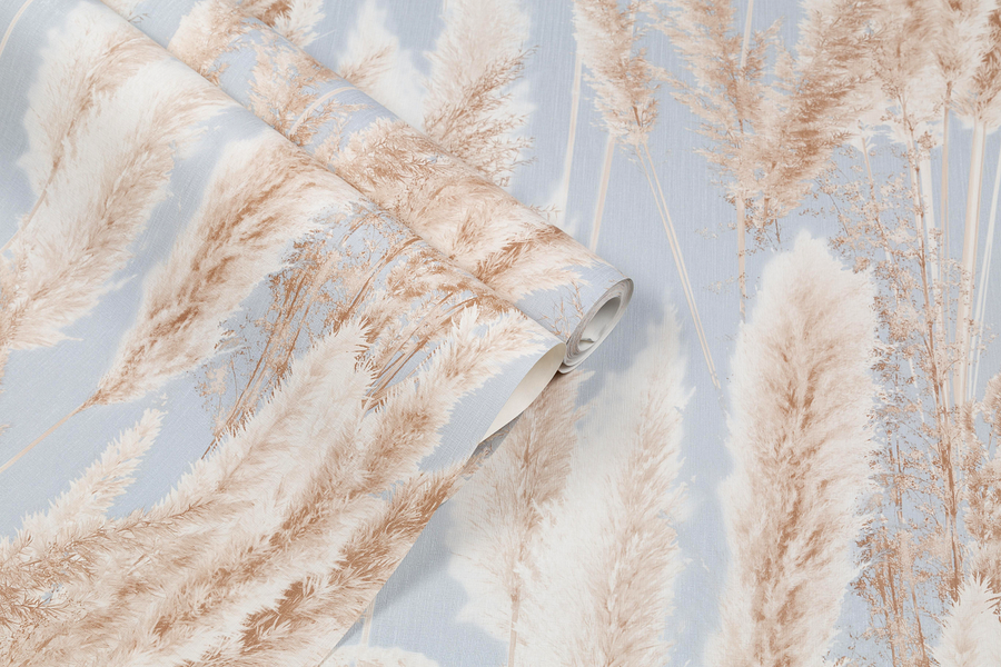 Обои флизелиновые VOG Collection CORTADERIA VV72086-62 1,06Х10,05 м, голубой, превью