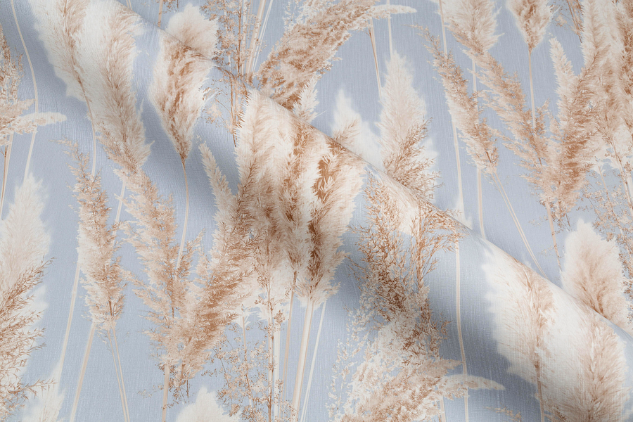 Обои флизелиновые VOG Collection CORTADERIA VV72086-62 1,06Х10,05 м, голубой, предпросмотр