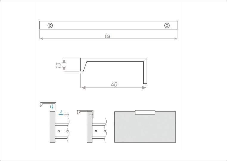 Ручка-профиль JET CA1.1 L196 мм/128 мм белый, превью