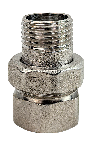 Американка прямая, латунь 1/2", никель, RTP, предпросмотр
