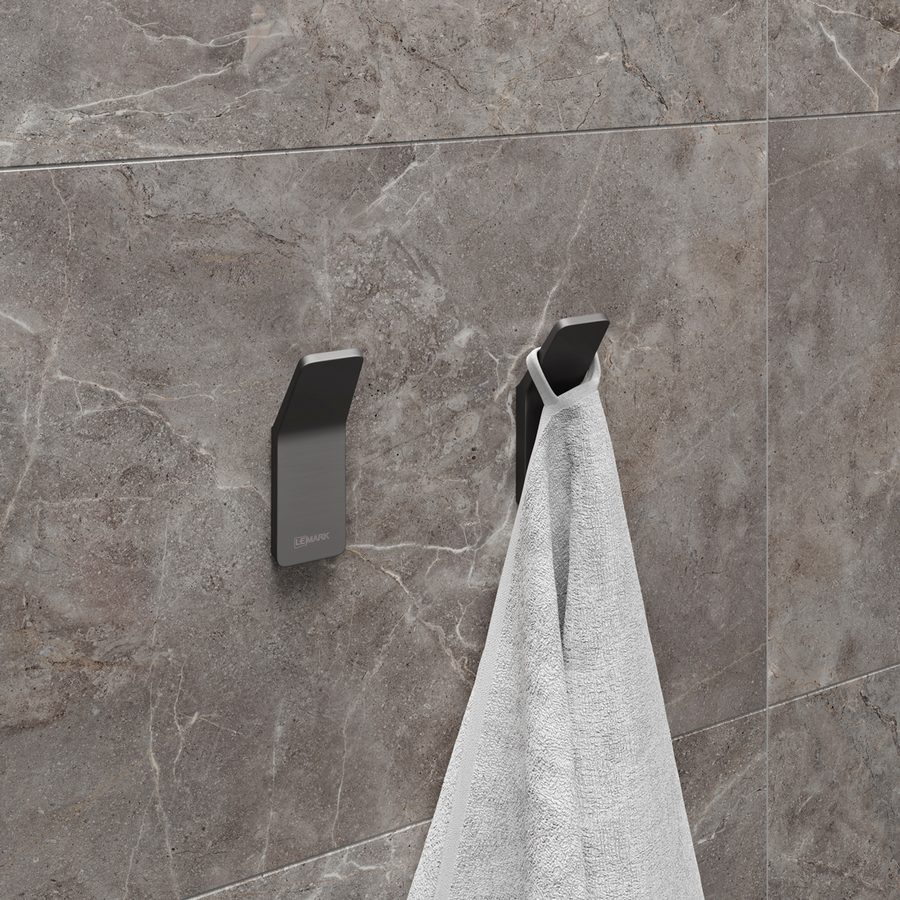 Крючок одинарный Lemark 9716003 SMOOTH LINE для полотенец и халатов, графит, предпросмотр