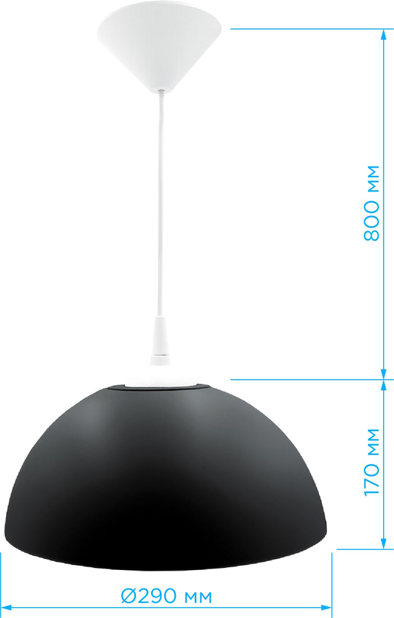 Декоративный подвес Apeyron 1xE27x60 черный, превью