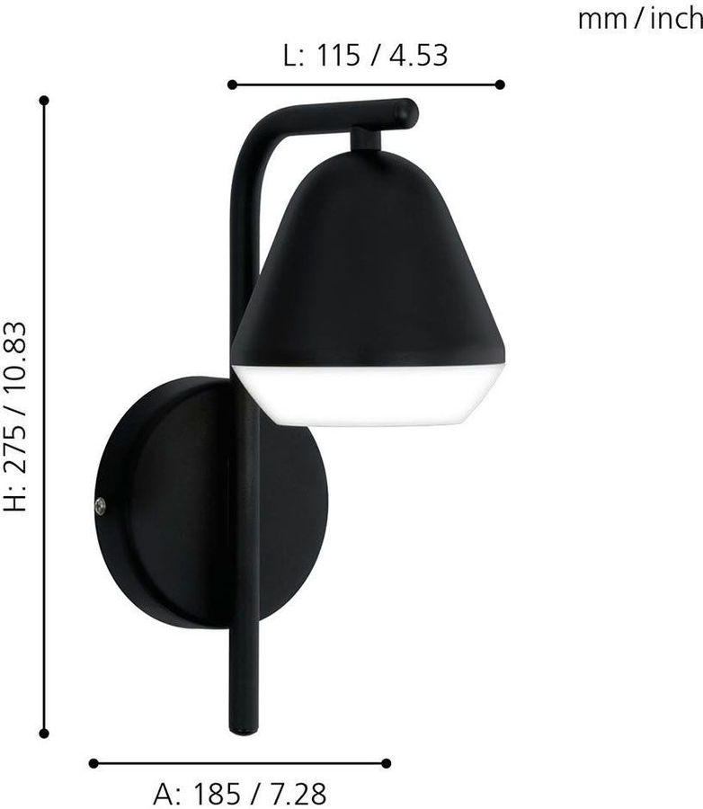 Бра светодиодное PALBIETA 99034, 1x3W(GU10-LED), сталь, черный/пластик, предпросмотр
