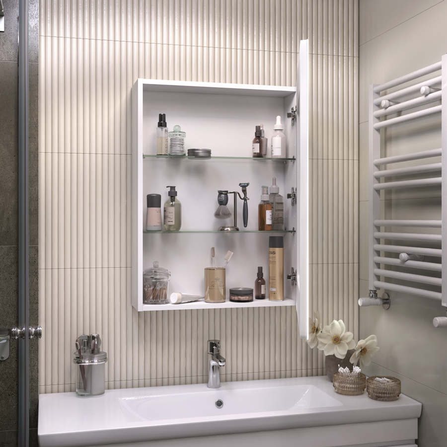 Шкаф навесной для ванной комнаты  с LED подсветкой Коста Comfort 60 с подогревом, превью