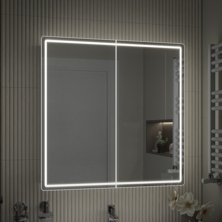 Шкаф навесной для ванной комнаты  с LED подсветкой Коста Comfort 80 с подогревом, превью