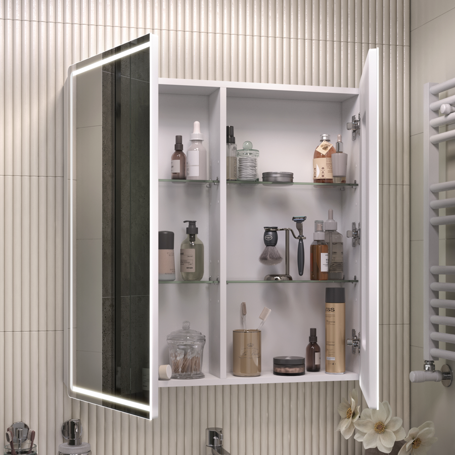 Шкаф навесной для ванной комнаты  с LED подсветкой Коста Comfort 80 с подогревом, предпросмотр