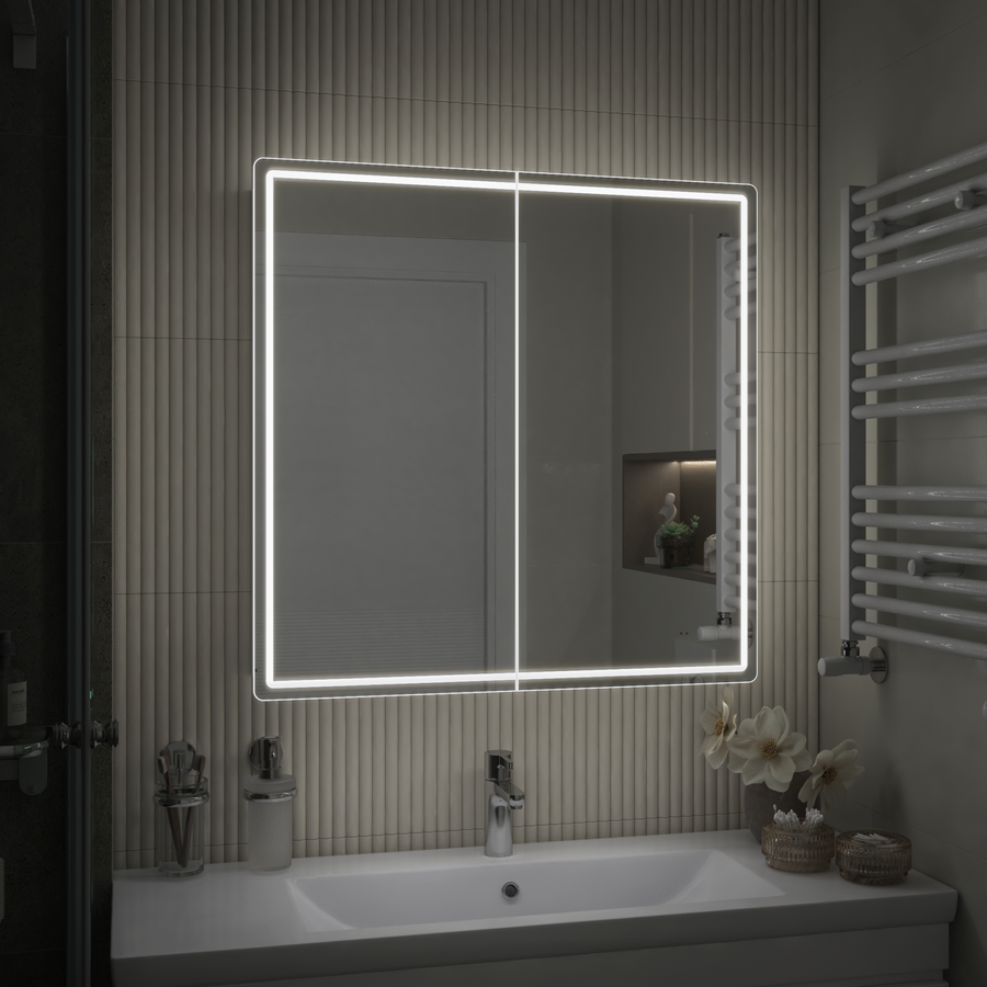 Шкаф навесной для ванной комнаты  с LED подсветкой Коста Comfort 80 с подогревом, предпросмотр