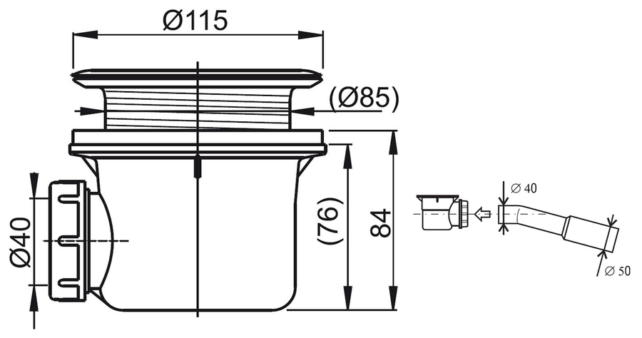 Сифон RAVAK BASIC 90 X01308, превью
