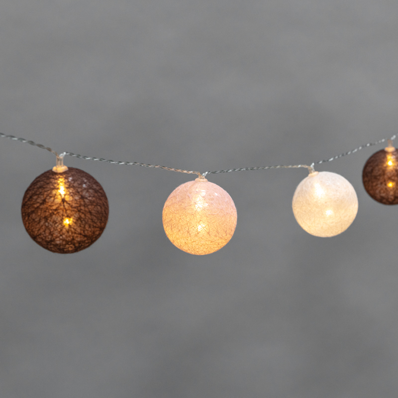 Тайские фонарики Вельвет 3,5м, 20 LED, прозрачный ПВХ, теплый белый, питание USB, предпросмотр