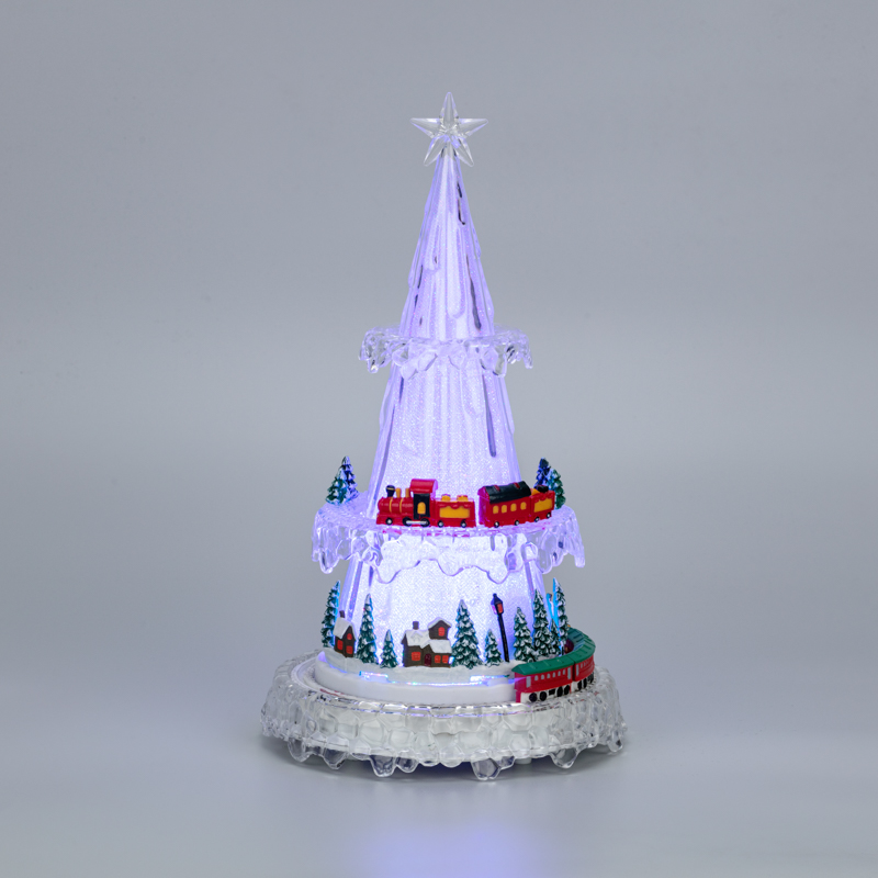 Фигура светодиодная на подставке Новогодний поезд с мелодией 30,5см, RGB NEON-NIGHT, предпросмотр