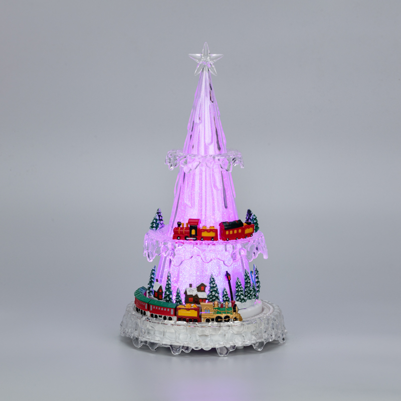 Фигура светодиодная на подставке Новогодний поезд с мелодией 30,5см, RGB NEON-NIGHT, предпросмотр