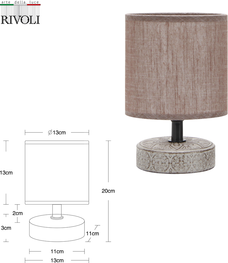 Настольная лампа Rivoli ELEANOR Б0057270 E14, Коричневый, превью