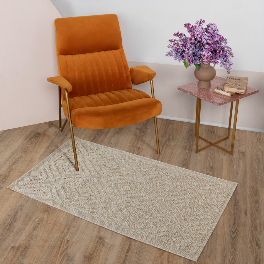 Ковер INESSA 0.8*1.5 дизайн SS016 D.BEIGE/D.BEIGE, предпросмотр