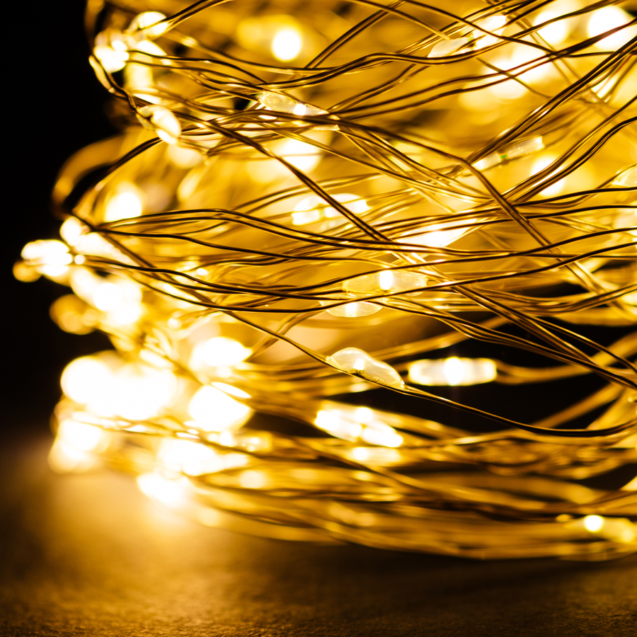 Гирлянда внутренняя нить Glos 100 LED белый 10 м, предпросмотр