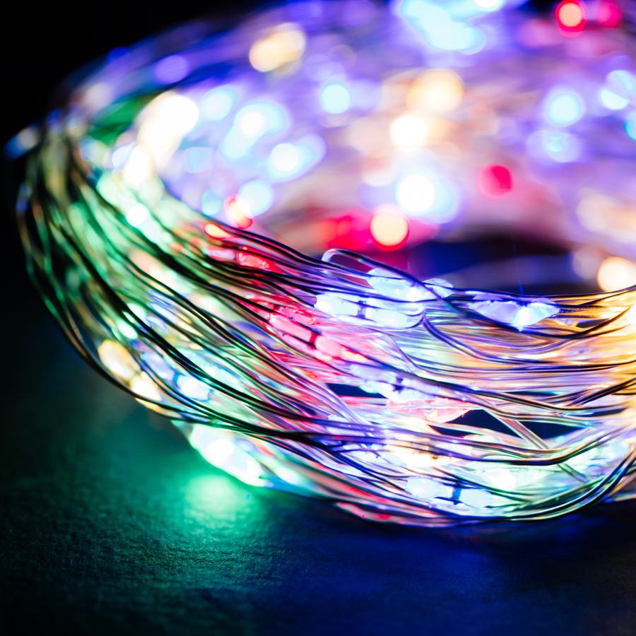 Гирлянда внутренняя нить Glos 100 LED многоцветный 10 м, предпросмотр