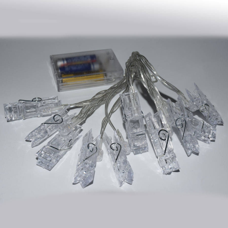 Гирлянда внутренняя Прищепки SH LIGHTS 10 LED белый 1,8 м, превью