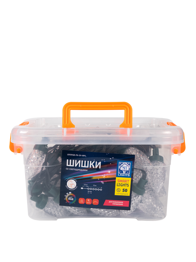 Гирлянда внутренняя Шишки SH LIGHTS 50 LED многоцветный 12 м, превью