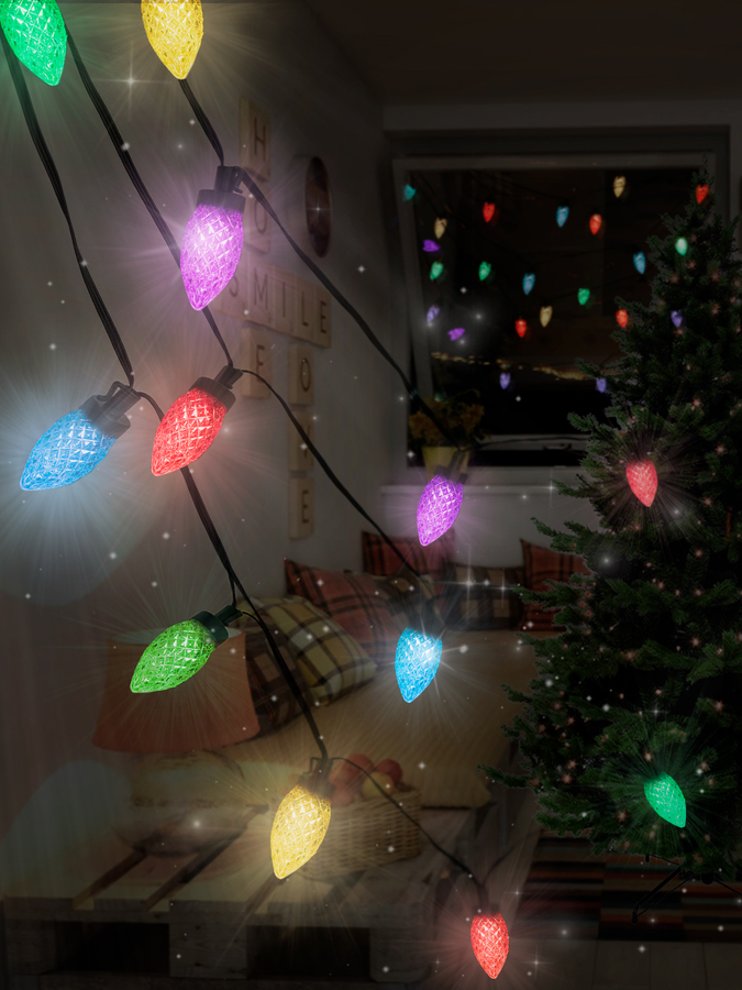 Гирлянда внутренняя Шишки SH LIGHTS 50 LED многоцветный 12 м, предпросмотр