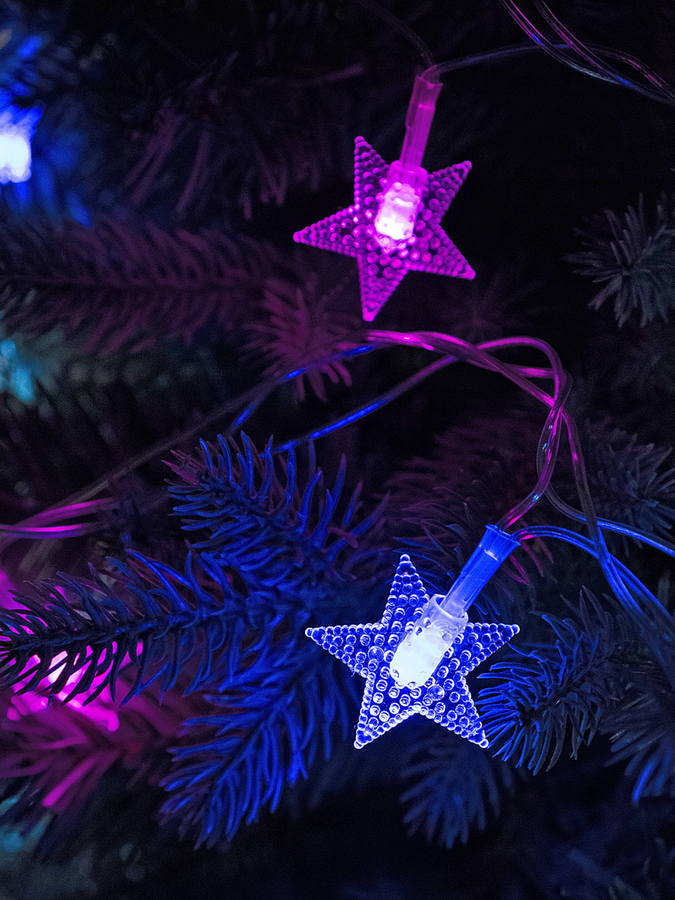 Гирлянда Звезды SH LIGHTS 30 LED многоцветный 4 м, предпросмотр