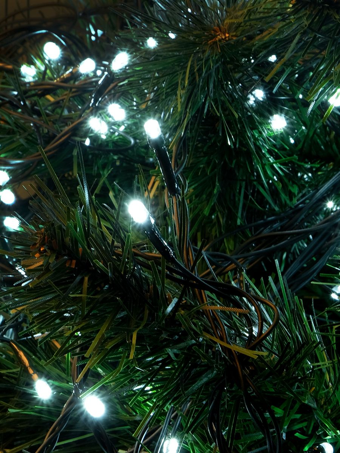 Электрогирлянда Нить 100 белых LED, 10м, 8 режимов, IP44, превью