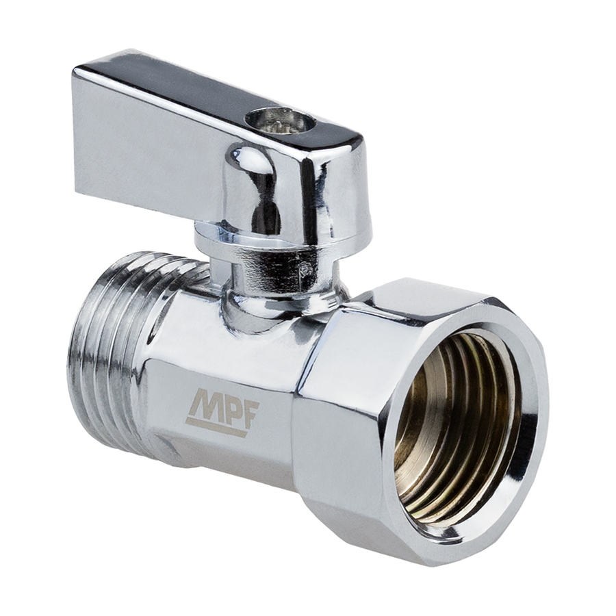 Кран шаровой MPF D 1/2" внутренняя и наружная резьба латунь хром, превью