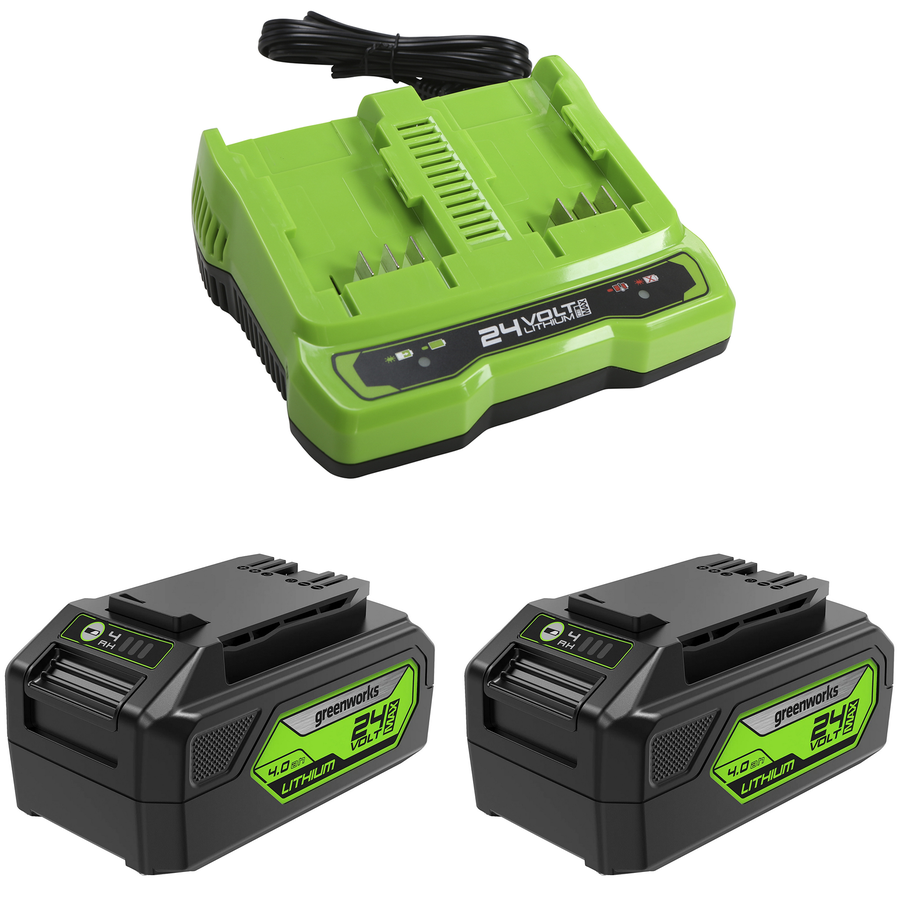 Газонокосилка аккумуляторная GREENWORKS 2х24В 41см, с двумя акб и з/у, GD24X2LM411, предпросмотр