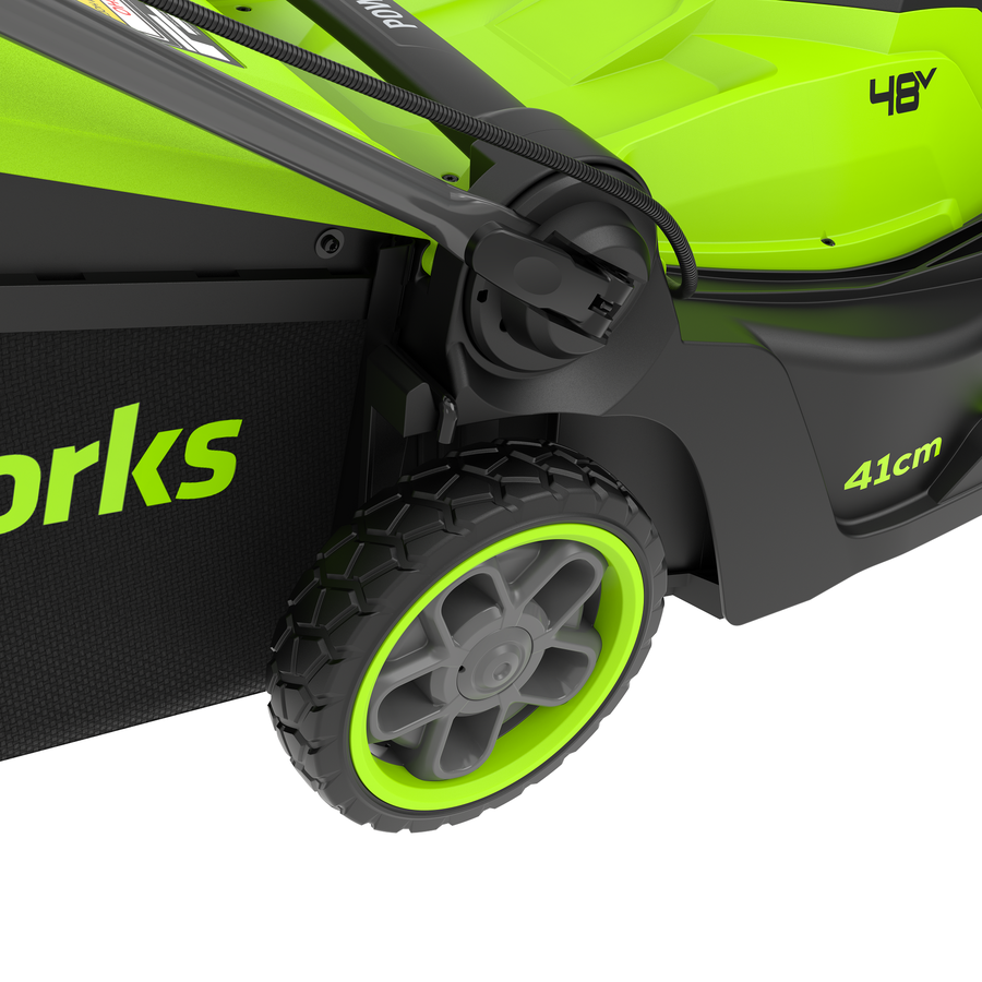 Газонокосилка аккумуляторная GREENWORKS 2х24В 41см, с двумя акб и з/у, GD24X2LM411, предпросмотр