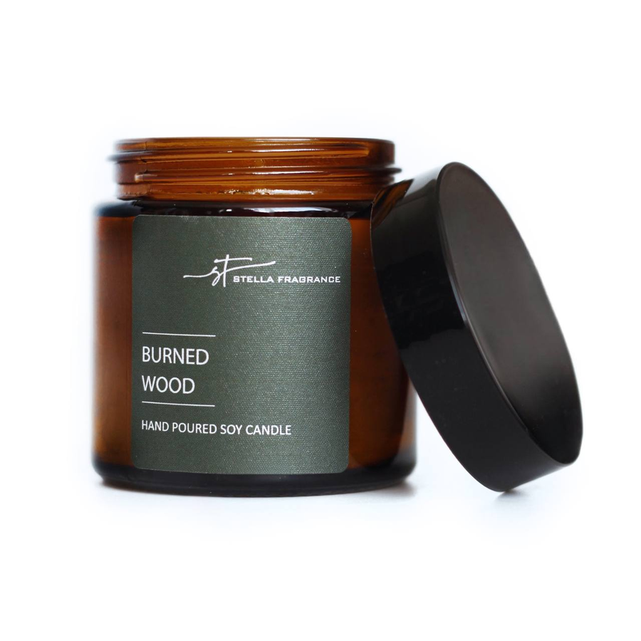 Свеча ароматическая Stella Fragrance "Burned Wood", 90г, предпросмотр