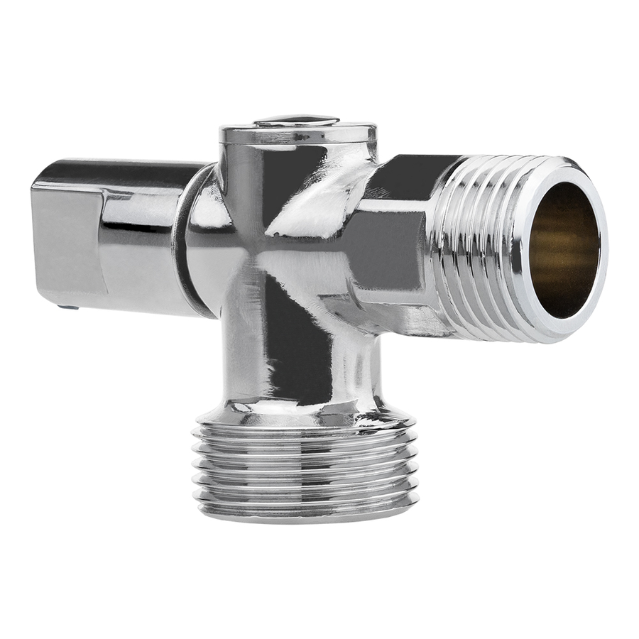 Кран шаровой угловой MPF D 1/2"х3/4" наружная резьба латунь хром, превью