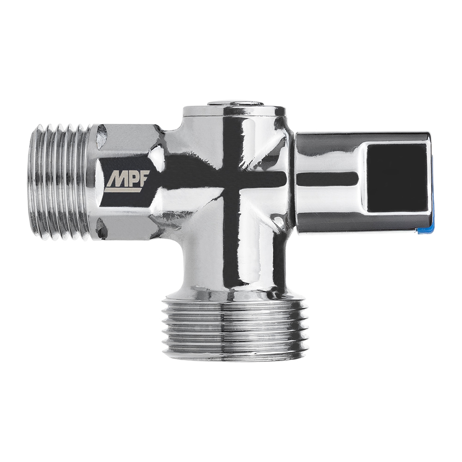 Кран шаровой угловой MPF D 1/2"х3/4" наружная резьба латунь хром, предпросмотр