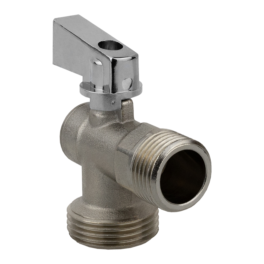 Кран шаровой угловой MasterProf D 1/2"х3/4" латунь никель, предпросмотр