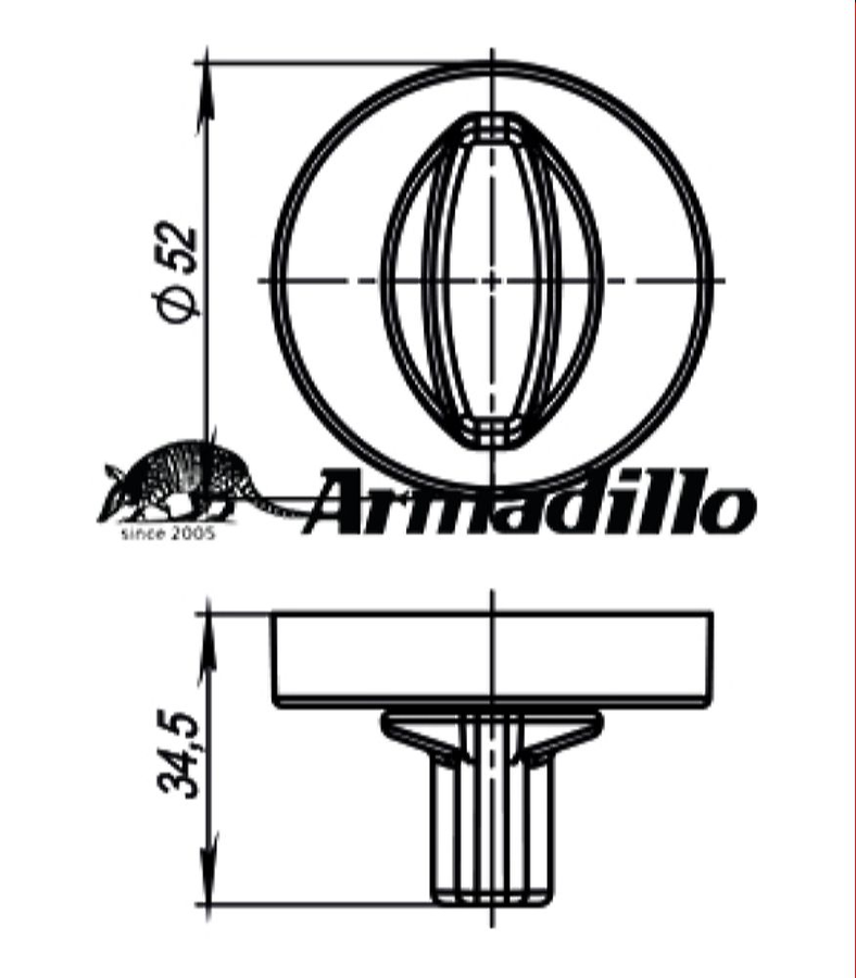 Дверная завертка Armadillo 52x34,5 мм металл бронзовая, предпросмотр