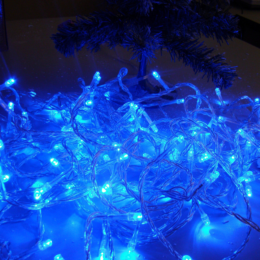 Гирлянда внешняя нить  SH LIGHTS 120 LED синий 14 м, превью