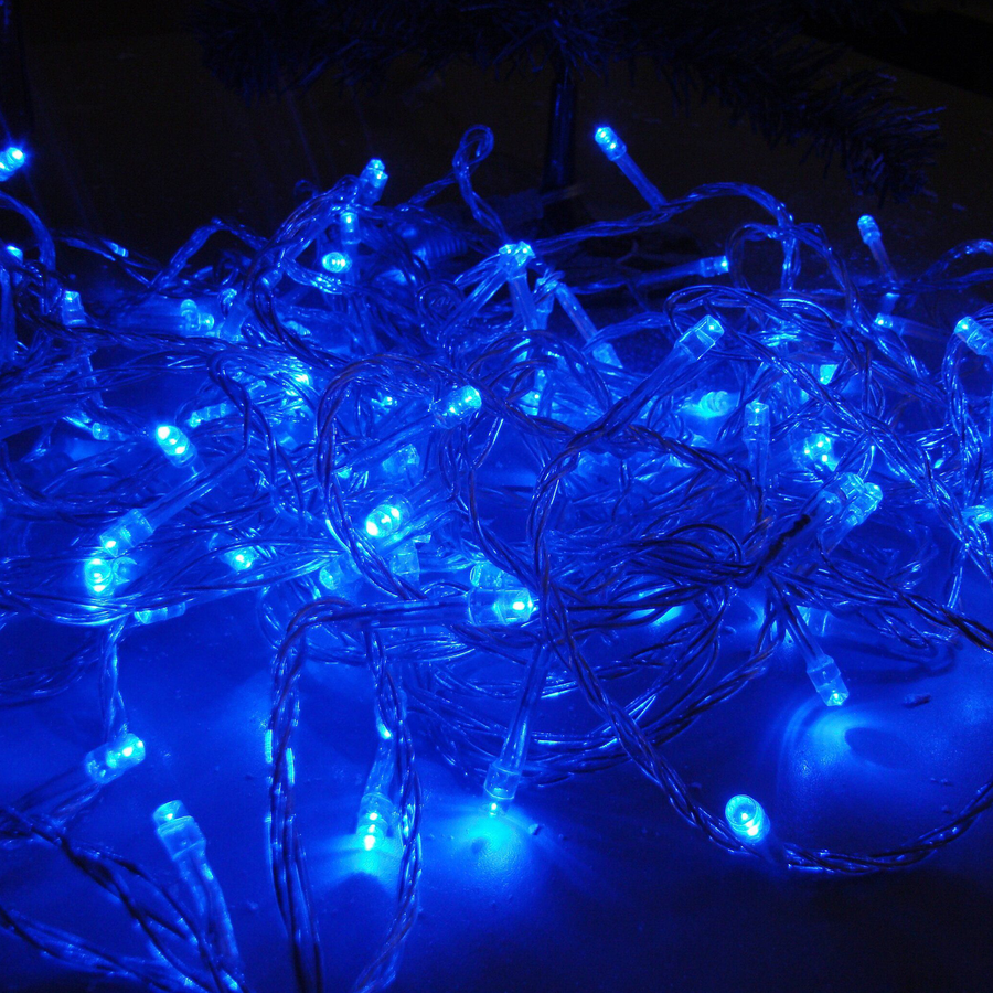 Гирлянда внешняя нить  SH LIGHTS 120 LED синий 14 м, предпросмотр