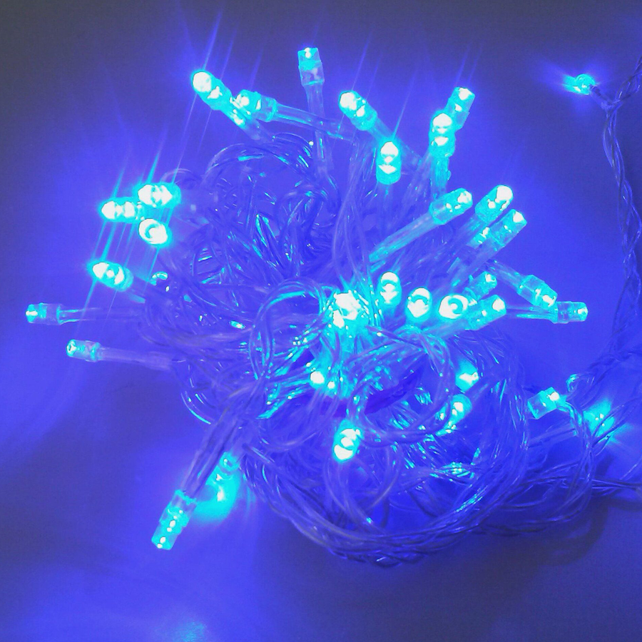 Гирлянда внешняя нить  SH LIGHTS 120 LED синий 14 м, предпросмотр