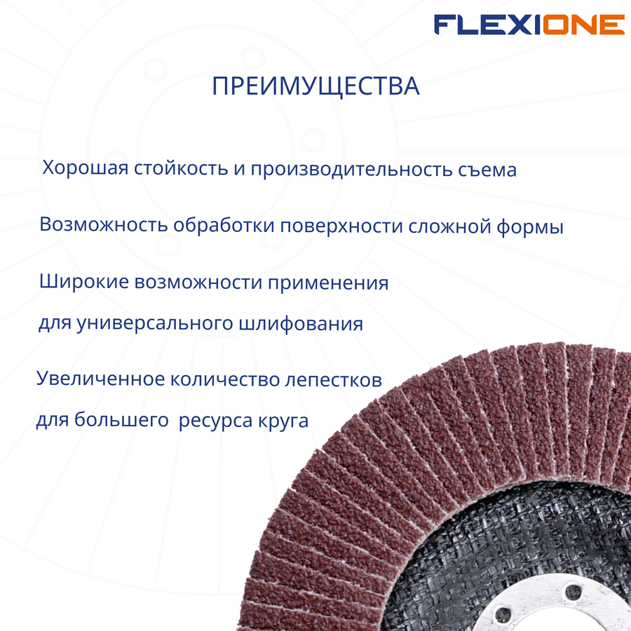 Шлифовальный круг конический FLEXIONE Expert P60 125 мм 1 шт, предпросмотр