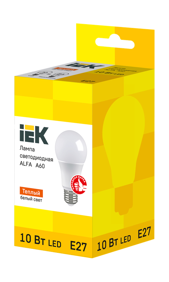 Лампа LED E27 10Вт 3000К IEK, предпросмотр