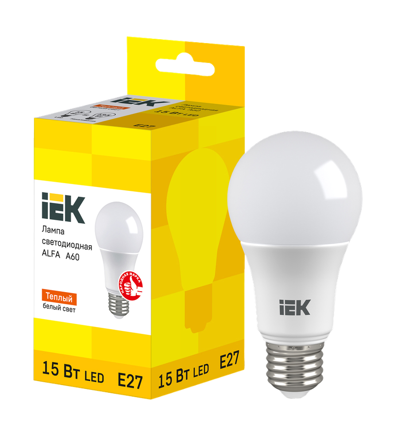 Лампа LED E27 15Вт 3000К IEK, превью