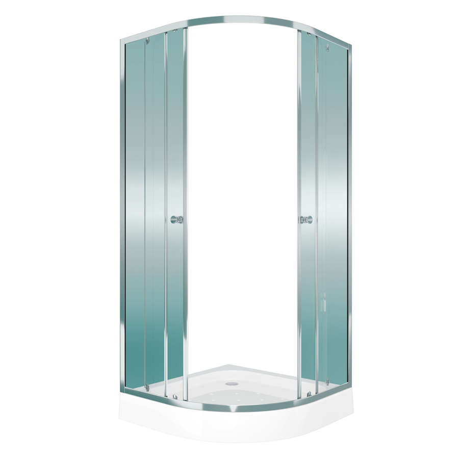 Душ уголок Watersense W00792 90х90,1/4круга,с поддоном,стекло прозрач закал,профиль хром глянц,сифон клик-клак, предпросмотр