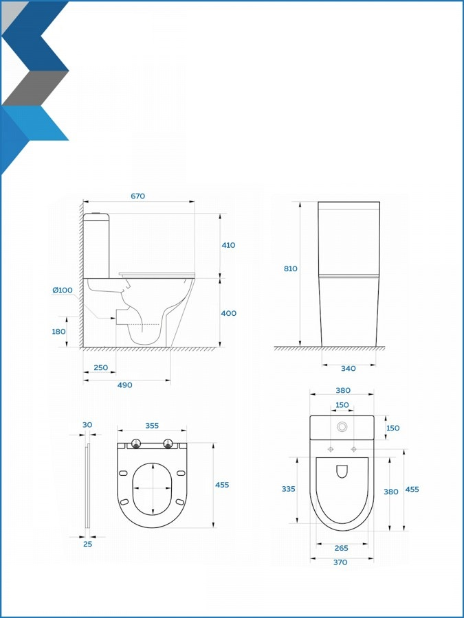Унитаз напольный моноблок Watersense Margarita Vortex, MW99746, безободковый, торнадо, сиденье дюропласт, микролифт, предпросмотр