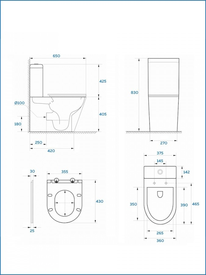 Унитаз напольный Watersense Barbara Pro Vortex, MW99120, безободковый, торнадо, сиденье микролифт, превью