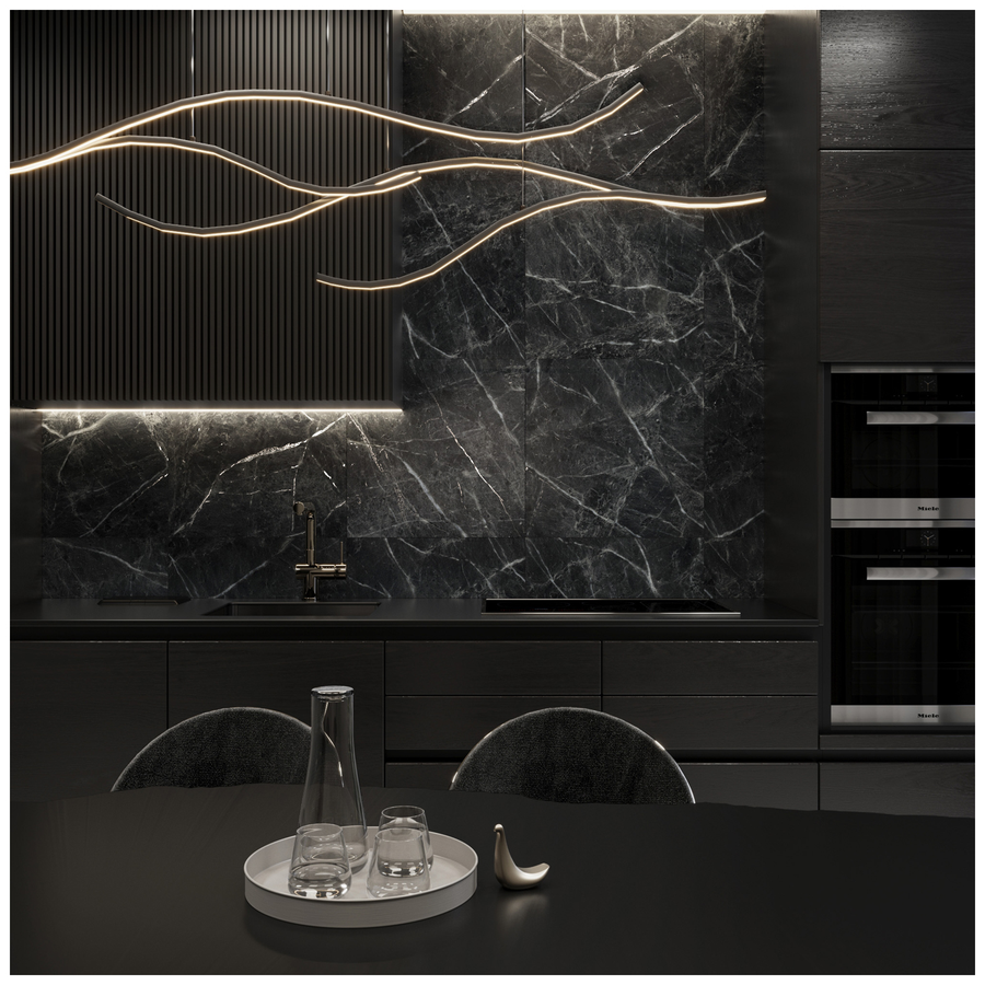 Керамогранит ARCADIA CERAMICA Casser Dark черный карвинг 60x60 см 1,44 м2, предпросмотр