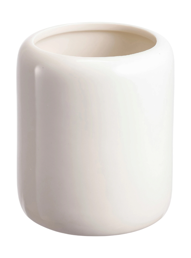 Стакан FORA для зубных щеток настольный Creamy, керамика 9,5x9,6x11, предпросмотр