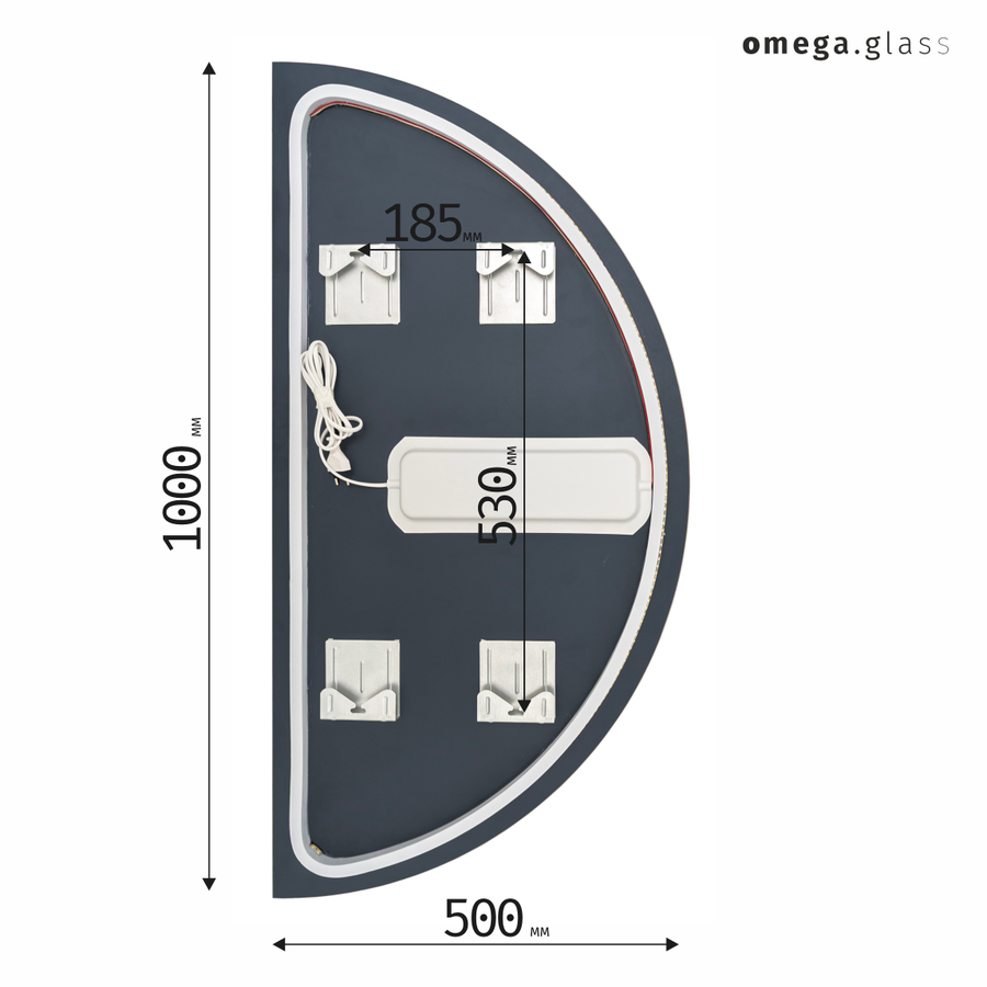 Зеркало OMEGA GLASS с подсветкой Tronco C 50х100, предпросмотр