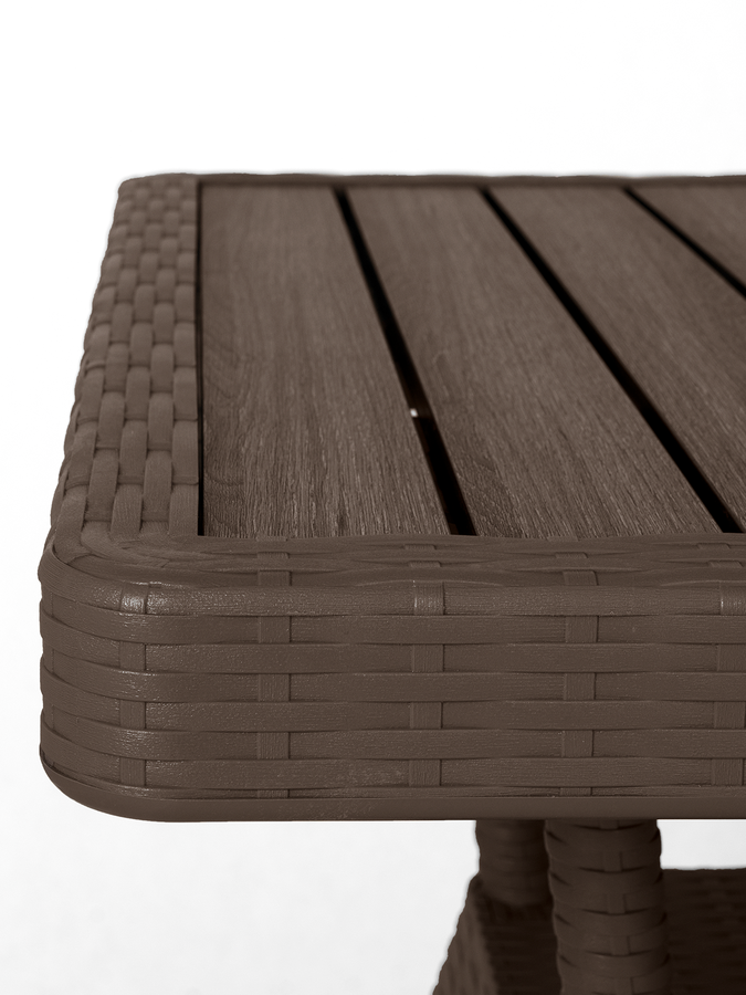 Стол садовый OLA DOM Rattan, квадратный, коричневый 75,5х76х74,5см, превью