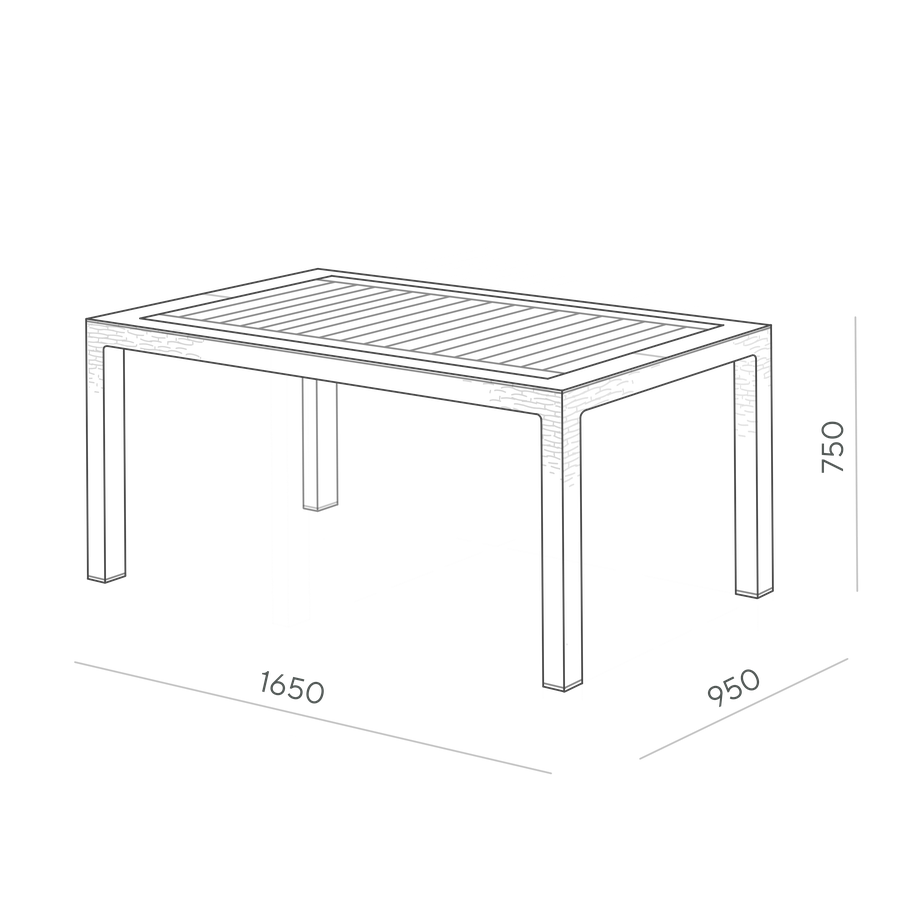 Стол садовый OLA DOM Rattan прямоугольный, коричневый, 160х95х75см, 30кг, превью