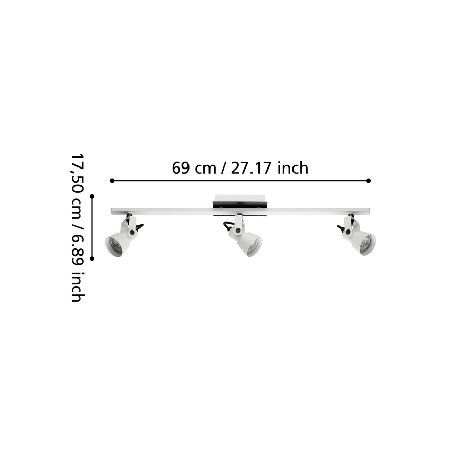 Спот EGLO Led trillo 3х5w (gu10)сталь, белый, черный, превью