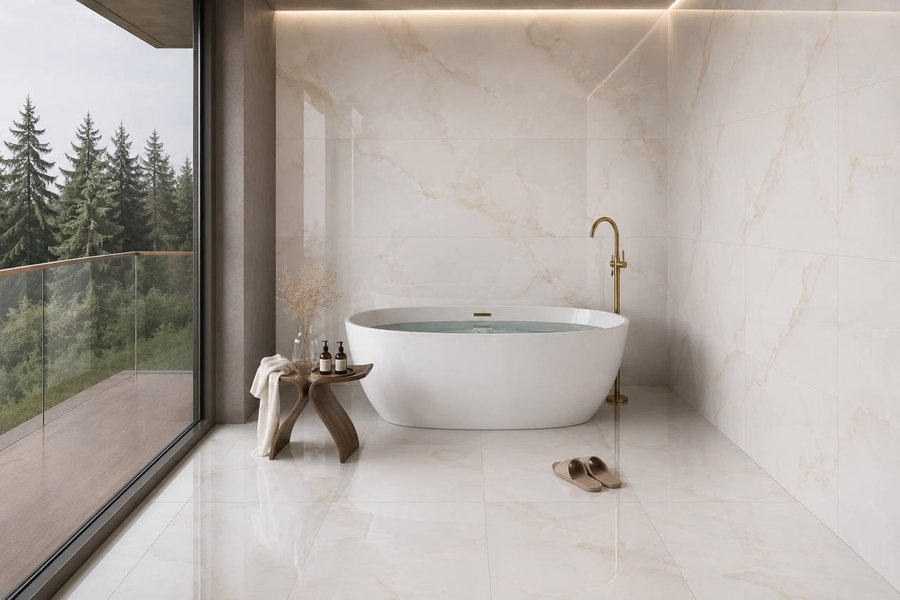Керамогранит ETRENAL Onyx Lightning бежевый 60X120см 1,44м², предпросмотр