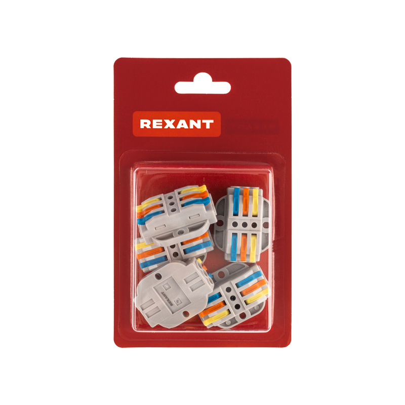 Клемма REXANT смк 222-423p проходн 3 полюса, монт.площ.(0,08-4 мм²), серая, превью