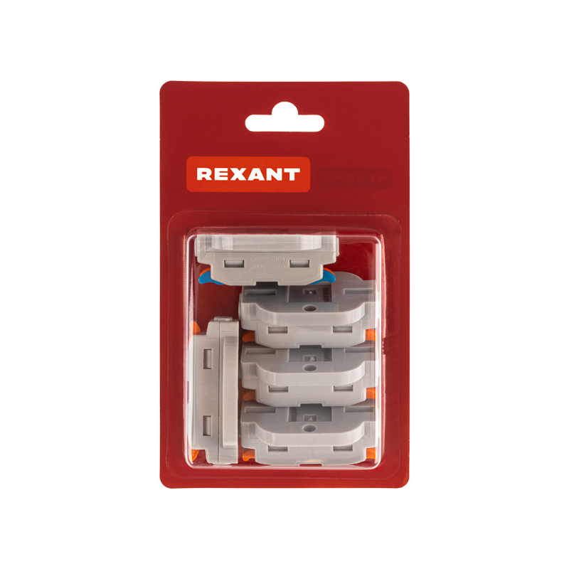 Клемма REXANT смк 222-422p проходн 2 полюса, монт.площ.(0,08-4 мм²), серая, превью